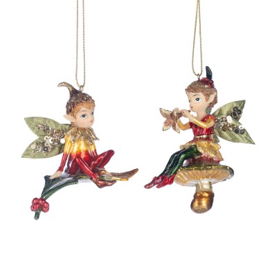 Ornament Elf - Green/Red - 8cm (assorted designs)
