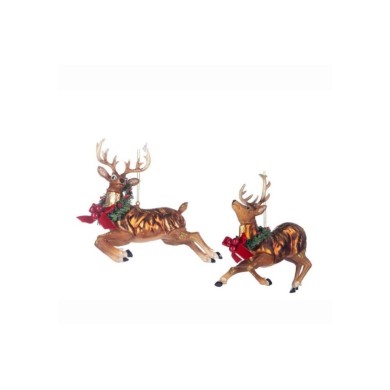 Jumping Xmas Deer Ornament (2 Ass.) - Brown/Red/Green - 17,5Cm Jumping Xmas Deer Ornament (2 Ass.) - Brown/Red/Green - 17,5Cm