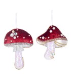 Ornament Mushroom - Red - 15cm (2 assorted designs)