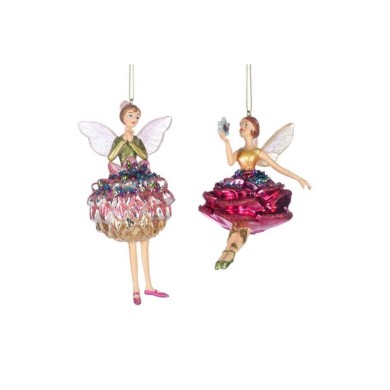 Jewel Sequin Flower Fairy Orn. (2 Ass) - Pink/Green - 14Cm Jewel Sequin Flower Fairy Orn. (2 Ass) - Pink/Green - 14Cm