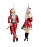 Ornament Mr/Mrs - Red - 11,5cm (2 assorted designs)