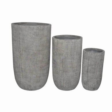 CHRYSANTHEMUM VASE SET (3-PIECE) – GREY