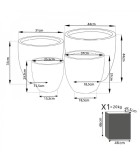 Flower Pot Set - Dahlia - Grey