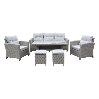 Outdoor Sofa Set - Jordano - Rattan - Grey
