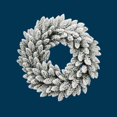 Christmas Wreath - Flock - White Christmas Wreath - Flock - White