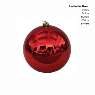 Ornament Ball - Fest - Shiny Red Ornament Ball - Fest - Shiny Red
