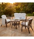BAHAMAS LOUNGE SET (3-PIECE) – WITH CUSHIONS – BROWN