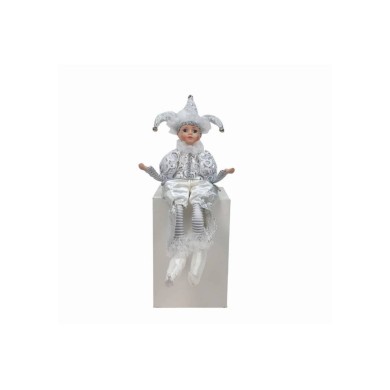 Decorative Jester with Music Movement - Silver - 50cm Decorative Jester with Music Movement - Silver - 50cm