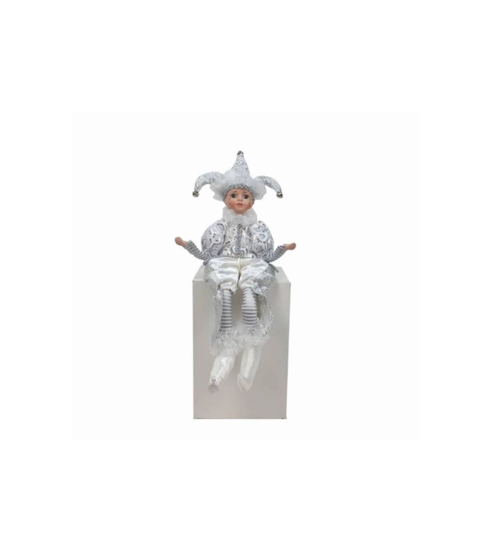 Decorative Jester with Music Movement - Silver - 50cm Decorative Jester with Music Movement - Silver - 50cm