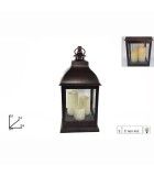 Lantern Black Copper Effect with 3 Candles - 51cm Lantern Black Copper Effect with 3 Candles - 51cm