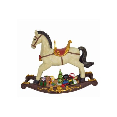 Rocking Horse with Tree Gifts Movement Lights & Music - 59 x 48cm