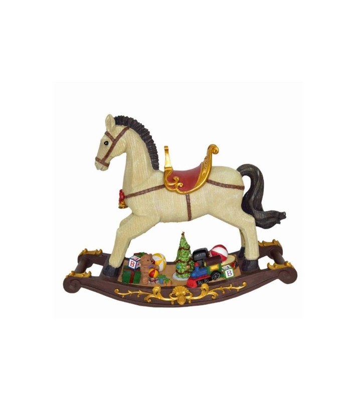 Rocking Horse with Tree Gifts Movement Lights & Music - 59 x 48cm Rocking Horse with Tree Gifts Movement Lights & Music - 59 x 48cm