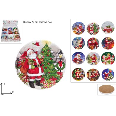 Christmas Coaster -  Round  - D11cm. (12 Designs) Christmas Coaster -  Round  - D11cm. (12 Designs)