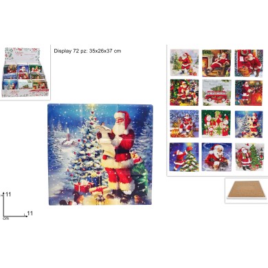 Christmas Coaster -  Square - 11X11cm. (12 Designs) Christmas Coaster -  Square - 11X11cm. (12 Designs)