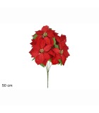 Artificial Velvet Poinsettia Stem - 50cm Artificial Velvet Poinsettia Stem - 50cm