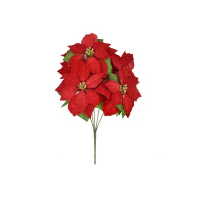 Artificial Velvet Poinsettia Stem - 50cm Artificial Velvet Poinsettia Stem - 50cm