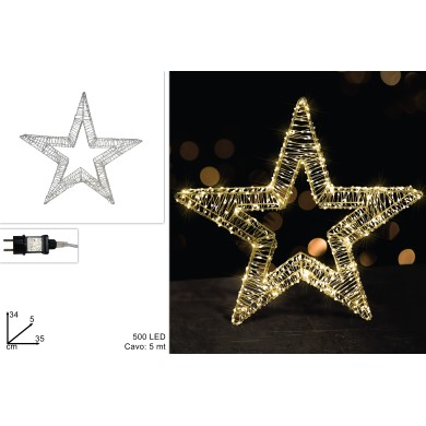 Φωτιζόμενο Αστέρι 3D - Θερμό Λευκό - 35xH34εκ (500LED) Φωτιζόμενο Αστέρι 3D - Θερμό Λευκό - 35xH34εκ (500LED)