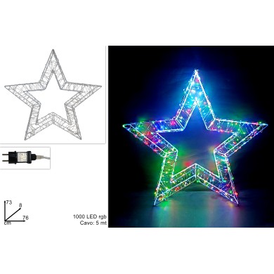 Φωτιζόμενο Αστέρι 3D - Πολύχρωμο - 76xΥ73εκ - 1000LED (RGB) Φωτιζόμενο Αστέρι 3D - Πολύχρωμο - 76xΥ73εκ - 1000LED (RGB)