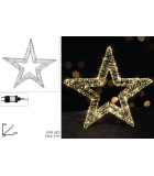 Φωτιζόμενο Αστέρι 3D  - Θερμό Λευκό - 100xH93εκ (2000LED)