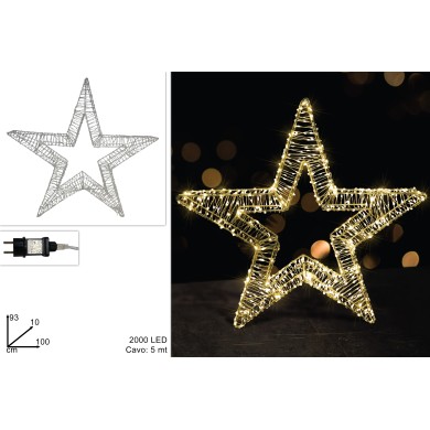 Φωτιζόμενο Αστέρι 3D - Θερμό Λευκό - 100xH93εκ (2000LED) Φωτιζόμενο Αστέρι 3D - Θερμό Λευκό - 100xH93εκ (2000LED)