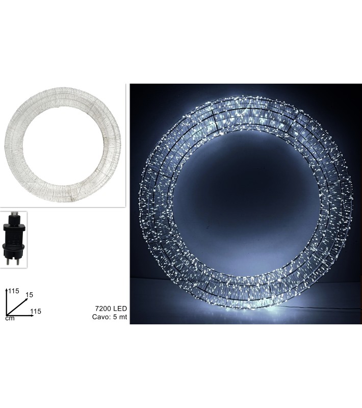 Φωτιζόμενο Στεφάνι 3D - Ψυχρό Λευκό - Δ115εκ. (7200LED) Φωτιζόμενο Στεφάνι 3D - Ψυχρό Λευκό - Δ115εκ. (7200LED)