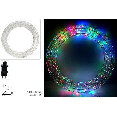 Φωτιζόμενο Στεφάνι 3D -  Πολύχρωμο - Δ115εκ. - 7200LED (RGB)
