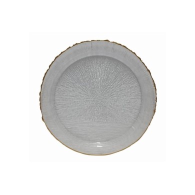 Glass Plate with Gold Rim - 33cm