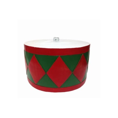 Christmas Tree Base Drum - Red/Green - Dia 44cm Christmas Tree Base Drum - Red/Green - Dia 44cm