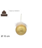 Ornament Ball - Feather - Gold - 10cm Ornament Ball - Feather - Gold - 10cm