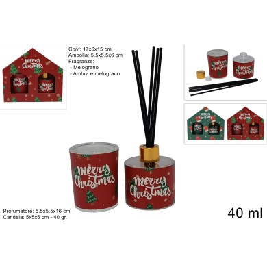 Diffuser and Candle - Pomegranate/Amber - 40ml (2pcs/2 Designs)