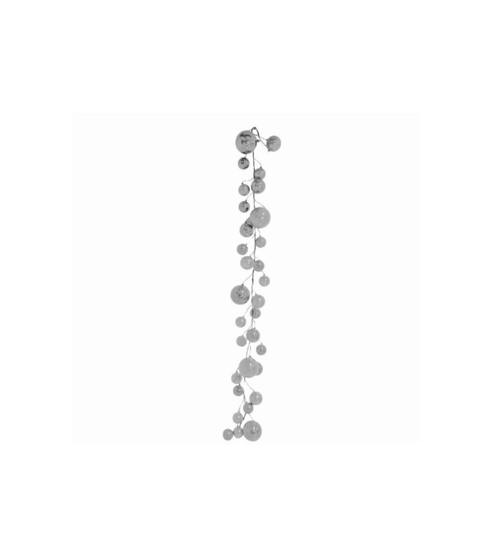 Artificial Garland with 31 Balls - Silver - 210cm Artificial Garland with 31 Balls - Silver - 210cm