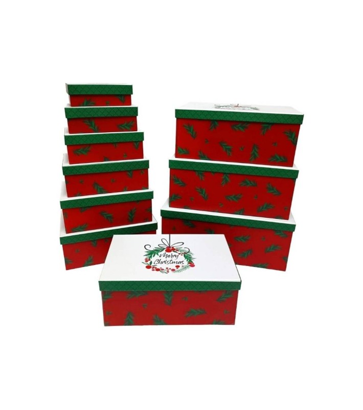 Rectangular Gift Boxes Set Leaves & Berries - 10pcs Rectangular Gift Boxes Set Leaves & Berries - 10pcs