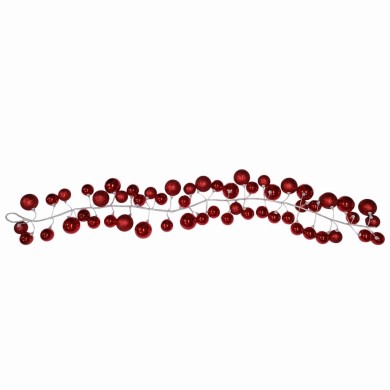 Artificial Garland with 55 Balls - Red - 180cm Artificial Garland with 55 Balls - Red - 180cm