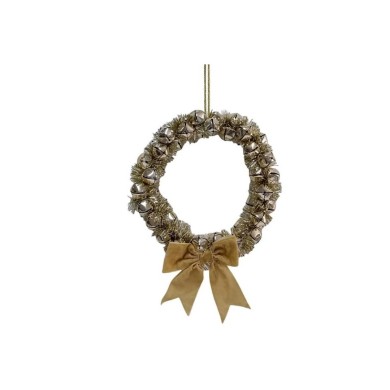 Door Hanging Bells Decoration with Gold Bow - 25 x 33cm Door Hanging Bells Decoration with Gold Bow - 25 x 33cm
