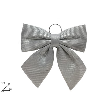 Decorative  Bow - Striped silver - 70xH70cm Decorative  Bow - Striped silver - 70xH70cm