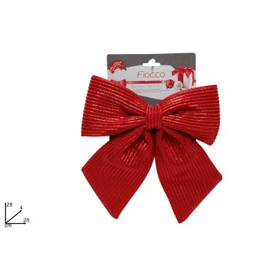 Decorative  Bow - Striped Red - 28xH28cm Decorative  Bow - Striped Red - 28xH28cm