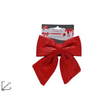 Decorative  Bow - Striped Red - 16xH17cm Decorative  Bow - Striped Red - 16xH17cm