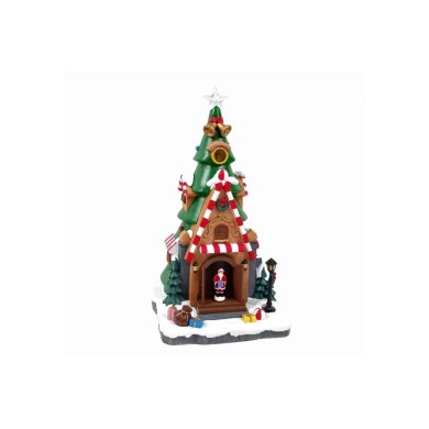 Christmas Carousel Tree with Santa Light Movement & Music - 21 x 39cm