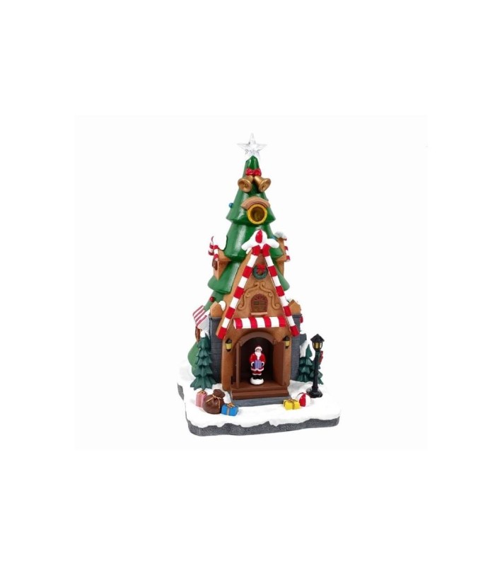 Christmas Carousel Tree with Santa Light Movement & Music - 21 x 39cm Christmas Carousel Tree with Santa Light Movement & Music - 21 x 39cm