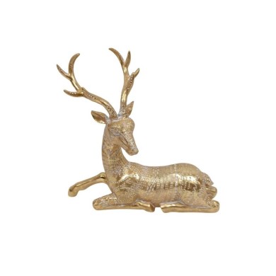 Decorative Sitting Reindeer Gold - 31cm
