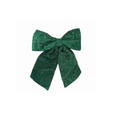 Decorative Sequin Bow - Green - 29x34cm