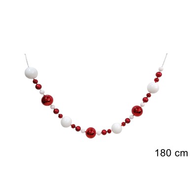 Christmas Garland – Lumea – Red /White – H180cm Christmas Garland – Lumea – Red /White – H180cm