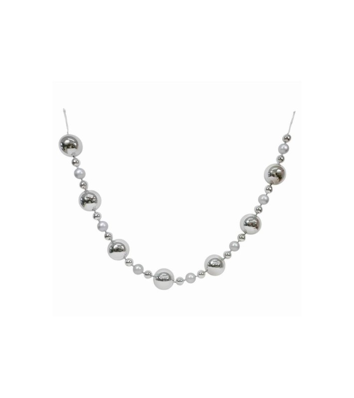 Artificial Garland Balls - Silver - 180cm Artificial Garland Balls - Silver - 180cm