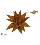 Decorative Flower With Clip – Elva – Velvet Gold – H32cm