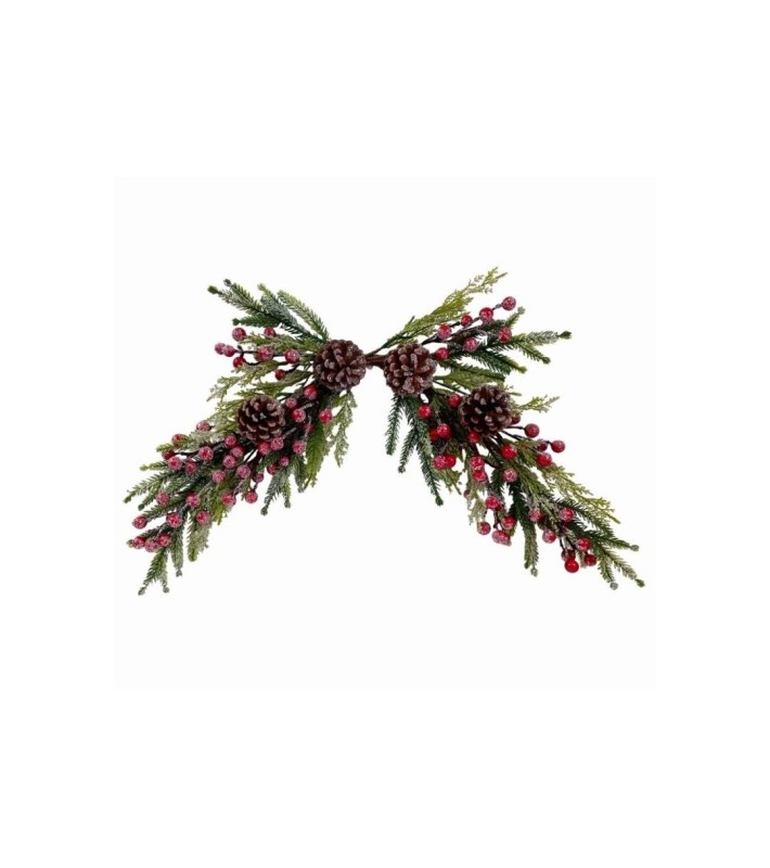 Door Hanging Decoration with Berries & Pinecones Snow Effect - 64cm Door Hanging Decoration with Berries & Pinecones Snow Effect - 64cm