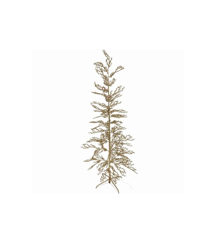 Christmas Tree Gold Glitter Pearls with Lights - 180cm Christmas Tree Gold Glitter Pearls with Lights - 180cm