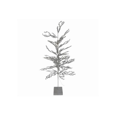 Christmas Tree Silver Glitter & Pearls with Lights - 120cm Christmas Tree Silver Glitter & Pearls with Lights - 120cm