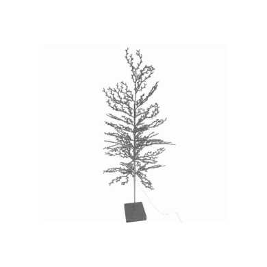 Christmas Tree Silver Glitter & Pearls with Lights - 145cm Christmas Tree Silver Glitter & Pearls with Lights - 145cm