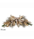 Door Hanging Decoration Leaves Gold & Champagne with Berries - 70cm Door Hanging Decoration Leaves Gold & Champagne with Berries - 70cm