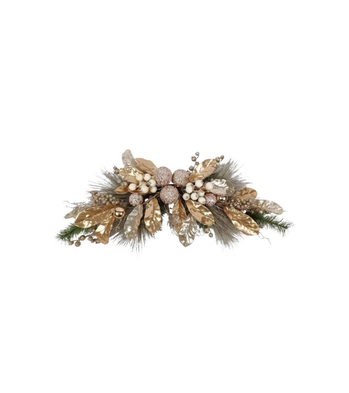 Door Hanging Decoration Leaves Gold & Champagne with Berries - 70cm Door Hanging Decoration Leaves Gold & Champagne with Berries - 70cm